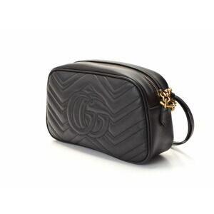 Gucci GG quilted black shoulder leather bag Marmont